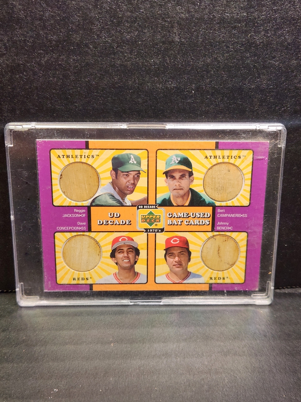 Decade 1970s Game-Used Bat Card - Purple